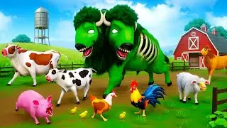 2 Headed Zombie Bison Attack: Forest Animals' Heroic Defense Adventure | Epic Animal Rescue