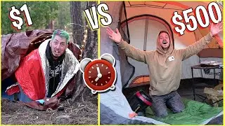 OVERNIGHT SURVIVAL CHALLENGE - $1 vs $500 FORTS!