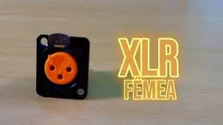 Conector XLR Fêmea Painel Profissional Laranja