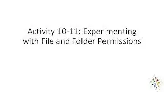 Activity 10 11 Experimenting with File and Folder Permissions
