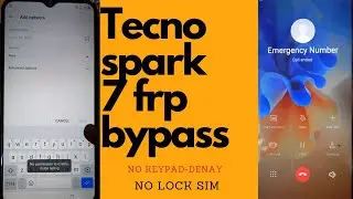 TECNO Spark 7 (kF6i) #NEW Frp bypass Mathod #no permission to enable voice typing #no lock sim