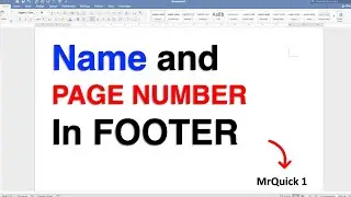 How to add Page Number and Name In Footer