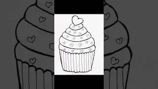 cute cupcake 🧁 drawing #drawing #trendingshorts #cutedoodle