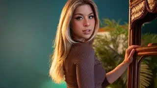 crossdresser Marianne modeling sexy tropical blouse & skimpy miniskirt #asmr #trending