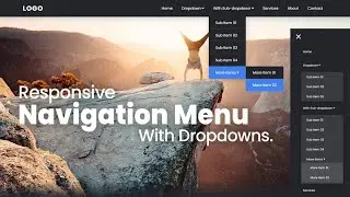 Responsive Header Navigation Menu For A Website | With Dropdown Menus - HTML CSS Javascript & Jquery