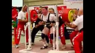 Nikolay Suslov (RUS) Squats 3.att.: 405 kg - 2005 EPF European Men's Powerlifting Championships