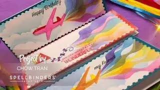 Let's make slimline cards using Rainbow Slice Tunnel