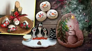 30+ Adorable DIY Christmas Painted Rocks