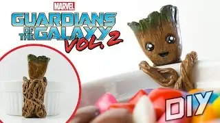 🌱DIY Baby Groot Tea Bag Holder-Polymer Clay Tutorial-Guardians of the Galaxy 2 inspired