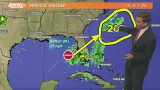 Tuesday 8 AM Tropical Update: Invest 90 heads toward Florida