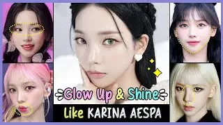 ✨ Glow Up like KARINA AESPA | K-POP V-Shape Face, Slim Nose, Plump Lips, Big Eyes