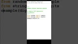 random and string module in python #shorts #pythonshorts #pythoncoding #otpgeneratorinpython #python