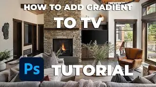 How to add black gradient to TVs for Interior Photography - Photoshop Tutorial