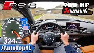 700HP AUDI RS6 C7 AKRAPOVIC on AUTOBAHN [NO SPEED LIMIT] by AutoTopNL