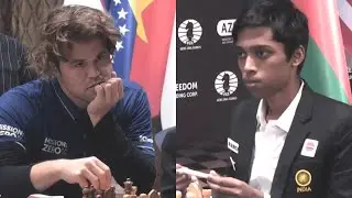 LAST MOMENTS of Praggnanandhaa vs Magnus Carlsen in FINAL of World Cup | Game 1