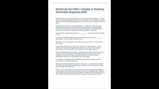 Electricity for HVAC, Chapter 6, Reading Schematic Diagrams 2023