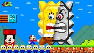 Super Mario Bros. But Everything Mario Touches Turns To CARTOON