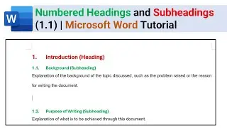 Numbered Headings and Subheadings | Microsoft Word Tutorial