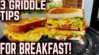 3 TIPS FOR THE BEST GRIDDLE BREAKFAST! HOW TO MAKE A  CHEESY OMELETTE SANDWICH!