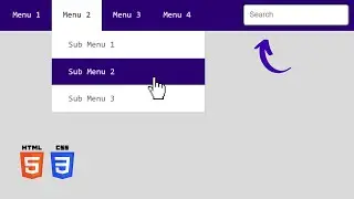 Dropdown Menu with Search bar using HTML and CSS