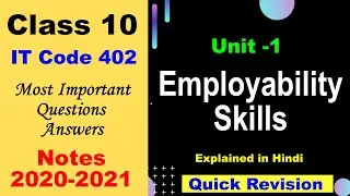 Employability Skills class 10 IT Code 402 | Class 10 Employability Skills Notes