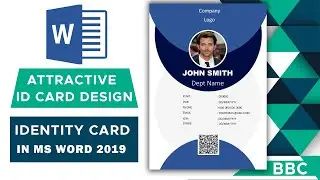 Employee or Staff ID card design with bar code in Ms word | company id card design