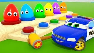 Egg Colors Songs + Wheel On the Bus Cars kids | Nursery Rhymes + Kids Konags | Wheel Craft City