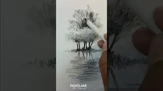 Easy Trees in Scenery Art #shorts #art #drawing