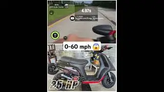 25 HP Piaggio 50 TPH Insane Acceleration from 0-83 mph 😱 #scooter #tuning #acceleration