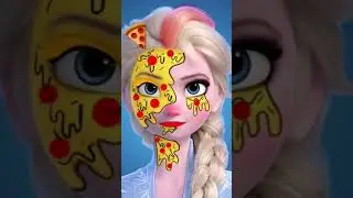 Elsa Emoji Makeup Challenge🦋🍕🌹🦄 #Shorts #Emojimakupchallenge