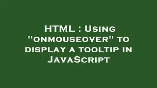 HTML : Using 