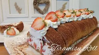 Ladyfinger Strawberry Tiramisu Roll Recipe - Easy Dessert