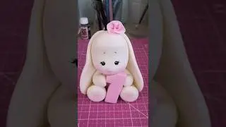 cute little bunny tutorial how to make caketopper. Милый зайка из мастики, МК лепки