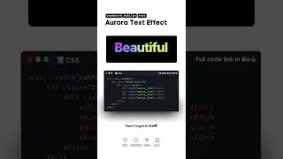 Aurora Text Effect #css #coding #Text #Website #frontenddeveloper