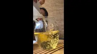 Relax with this soothing video of tea pouring into fairness pitcher