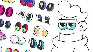 How To Draw Cartoon Eyes, 10 Cartoon Eyes in 10 Minutes, Speed Drawing in iPad Adobe Illustrator