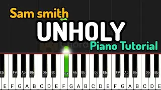 Sam Smith - Unholy | Easy Piano Tutorial | Guitar Tab #tiktok | Slowed Version