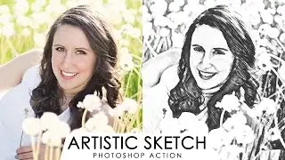 Artistic Sketch Effect Photoshop Action - Turn Photos into Crayon Pencil Drawing with Just One-Click