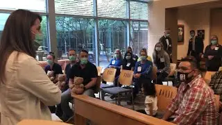 Methodist Hospital Stone Oak chief nursing officer thanks the Obregon family