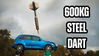 World's Largest Dart Vs Car from 60m!