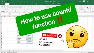 countif function in excel | countif function excel in hindi