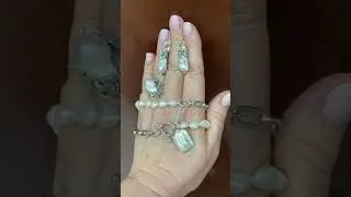 Барочный ЖЕМЧУГ! Кольцо и серьги из серебра . Колье бижутерия  Цены👇