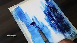 Cityscape Abstract Art / Easy 2 minute art for beginners / Palette Art