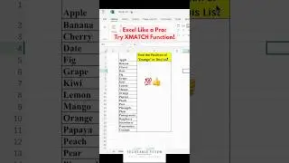 Use Excel Like a Pro! Learn XMATCH Function‼️ #excel #excelshorts