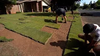 Laying TifTuf Bermuda (Couch) Turf at My Brothers House