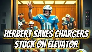 Justin Herbert APPLAUDED by Jim Harbaugh after leadership w Chargers teammates stuck on elevator