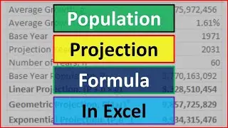 Population Projection Formula in Excel