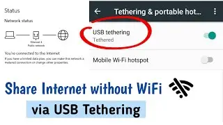 Internet sharing via USB tethering | without WI-FI