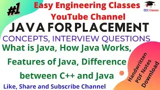 Java for Placements | Introduction, Features, Working, Difference between C++ & Java | PDF Notes