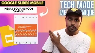 How to insert square root symbol in Google slides mobile | How to type square root symbol on slides